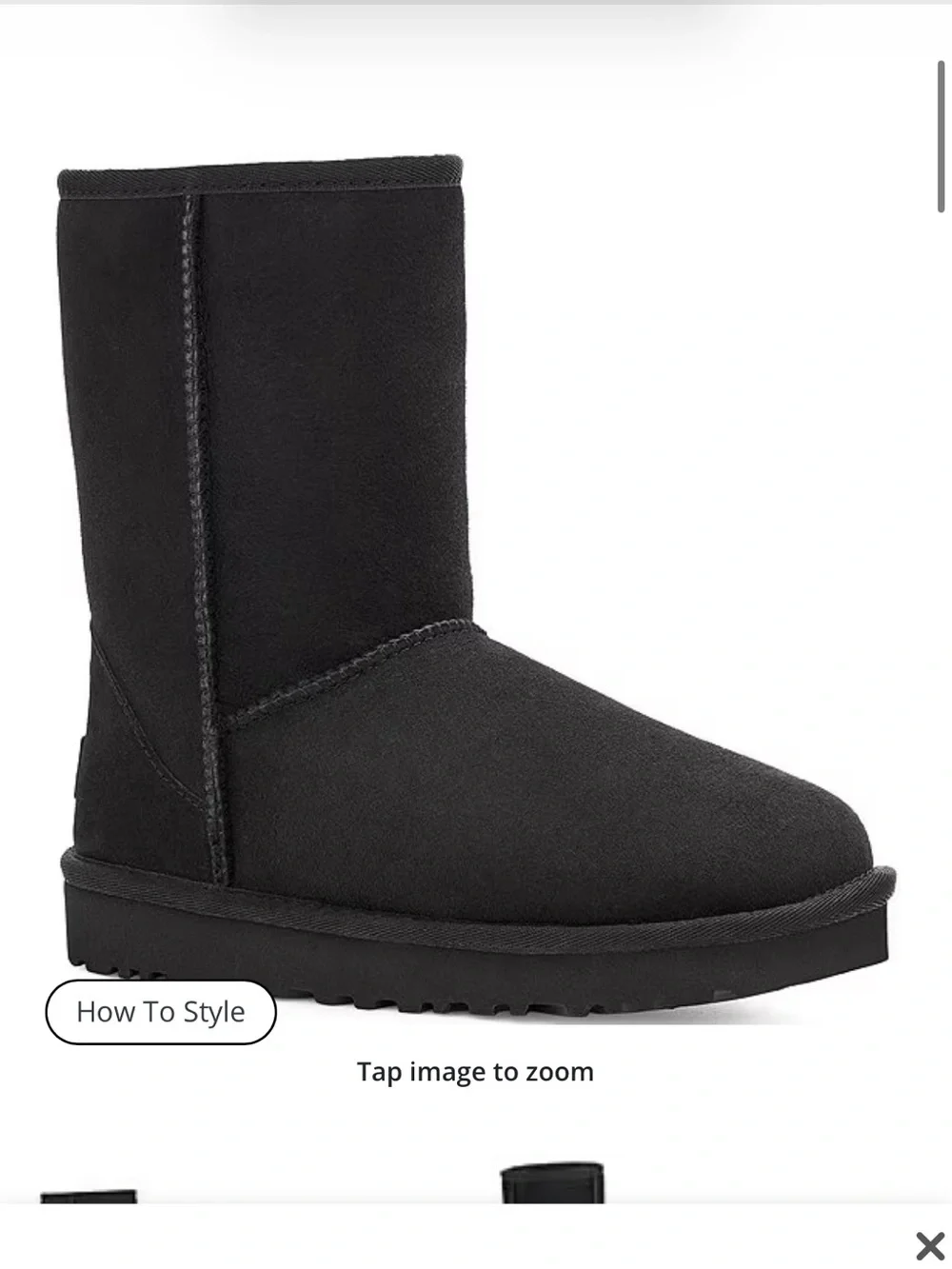 UGG Classics Short Black Boots women’s 7